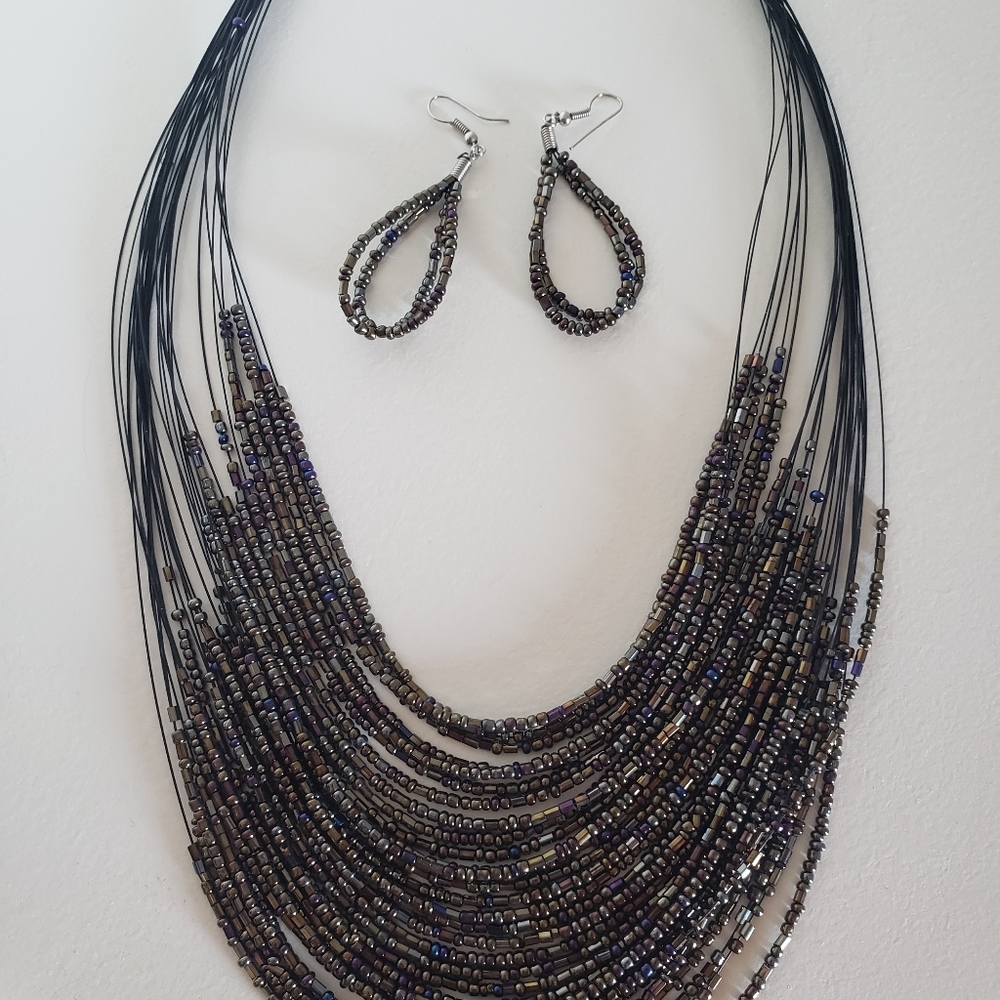 Multi-strand Necklace & Earring Set